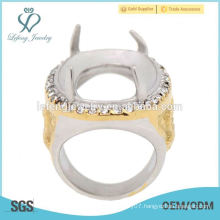 Fancy 316L stainless steel silver&gold eagle four claw indonesia wholesale rings